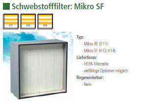 Schwebstofffilter - Mikro SF