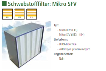 Schwebstofffilter - Mikro SFV