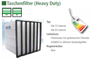 Vorfilter - Taschenfilter - heavy duty